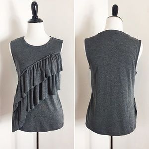 5/$15 Jcrew Gray Ruffle Blouse Top